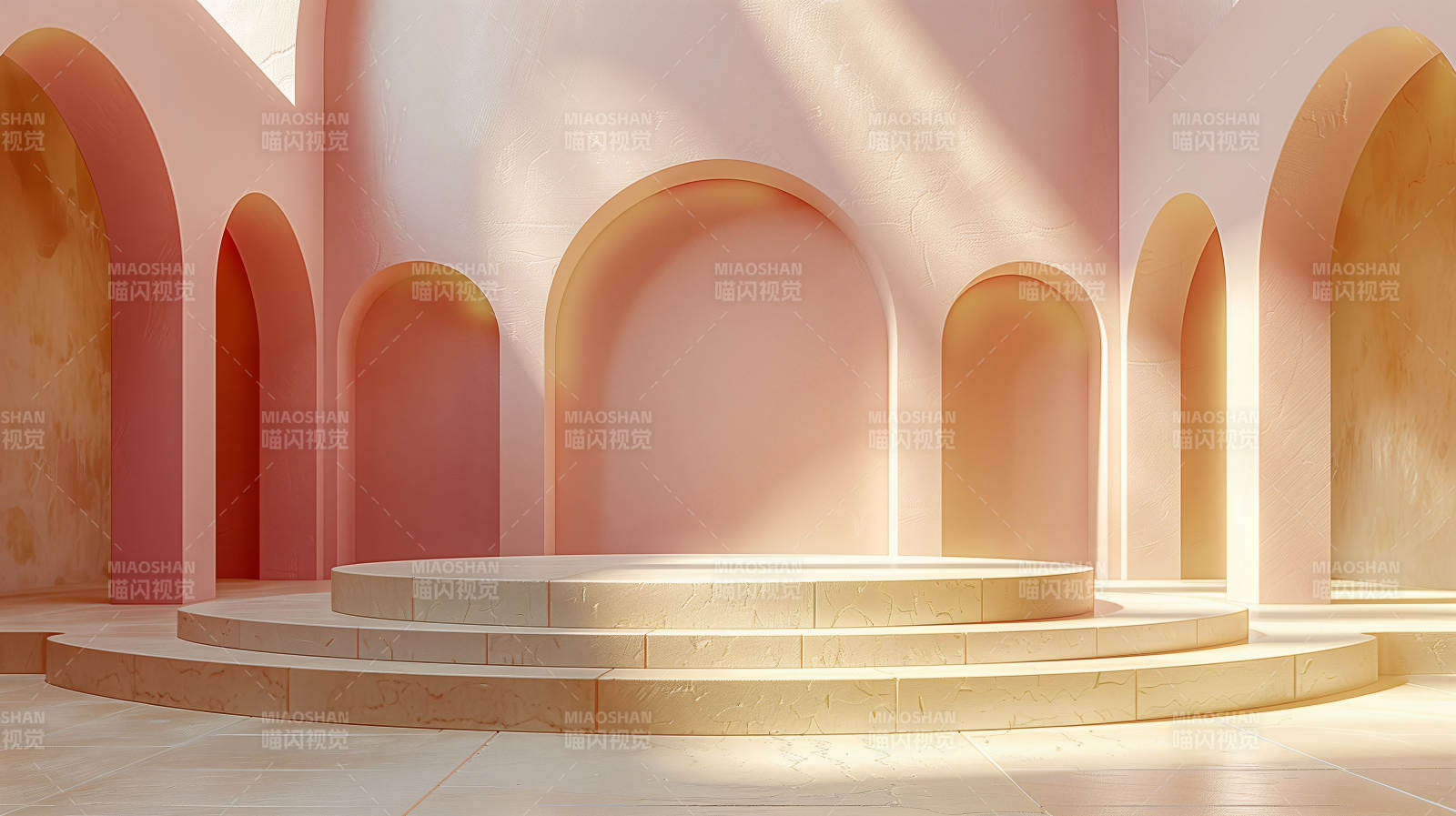 粉色拱门殿堂图片