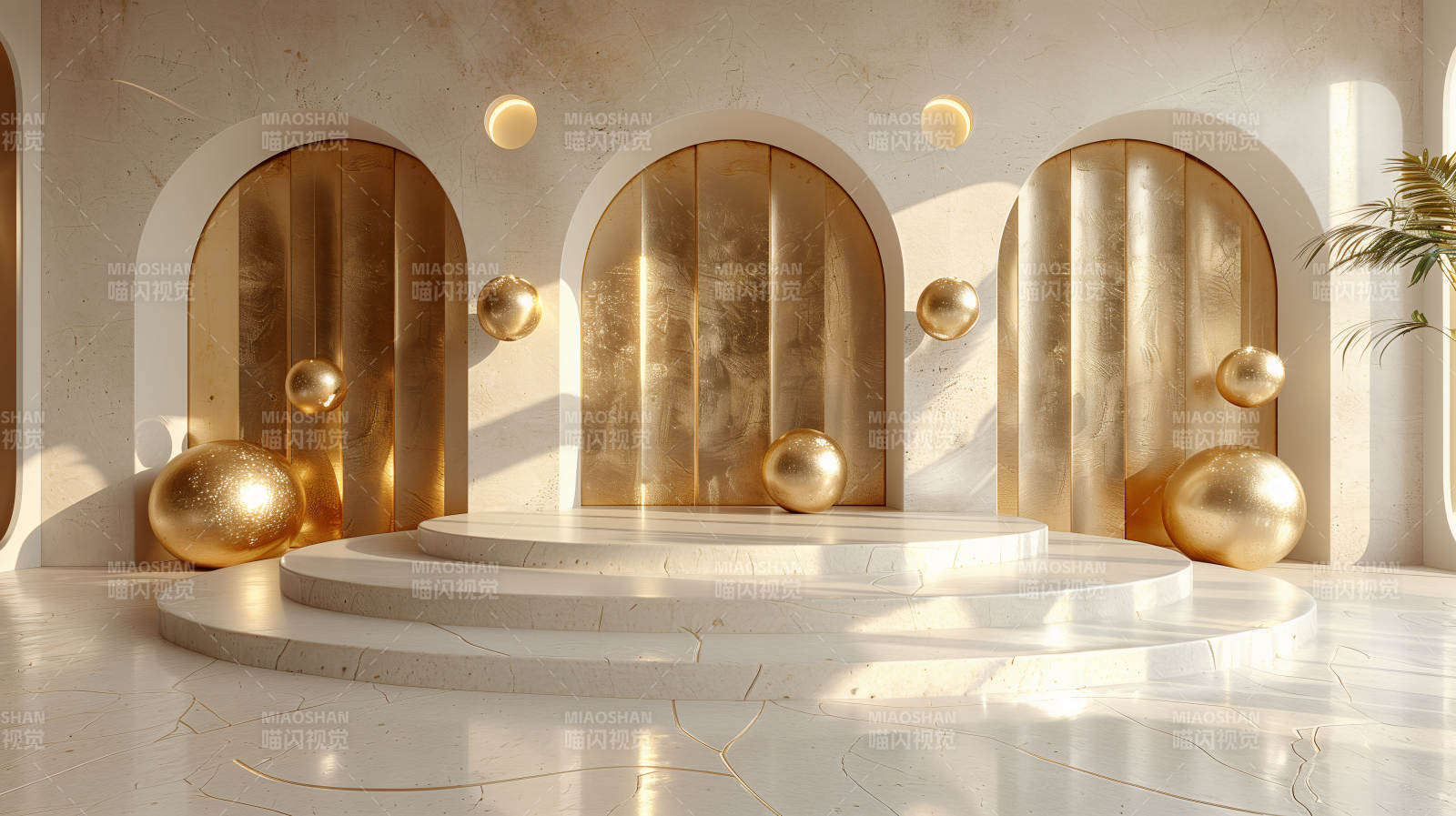 金色拱门艺术空间图片