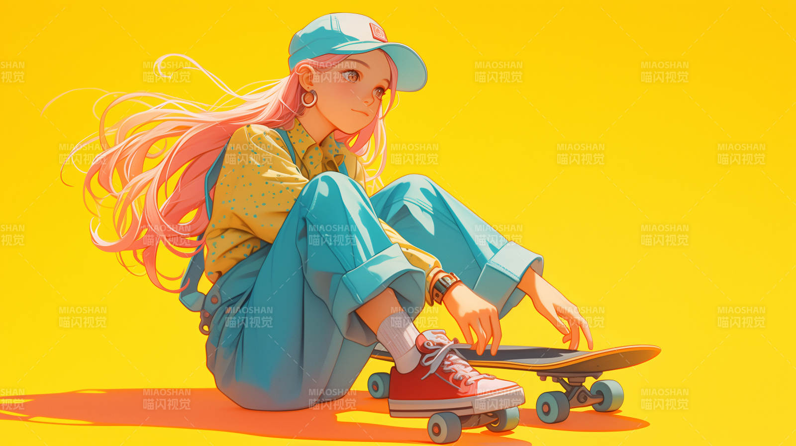 滑板少女的夏日时光图片