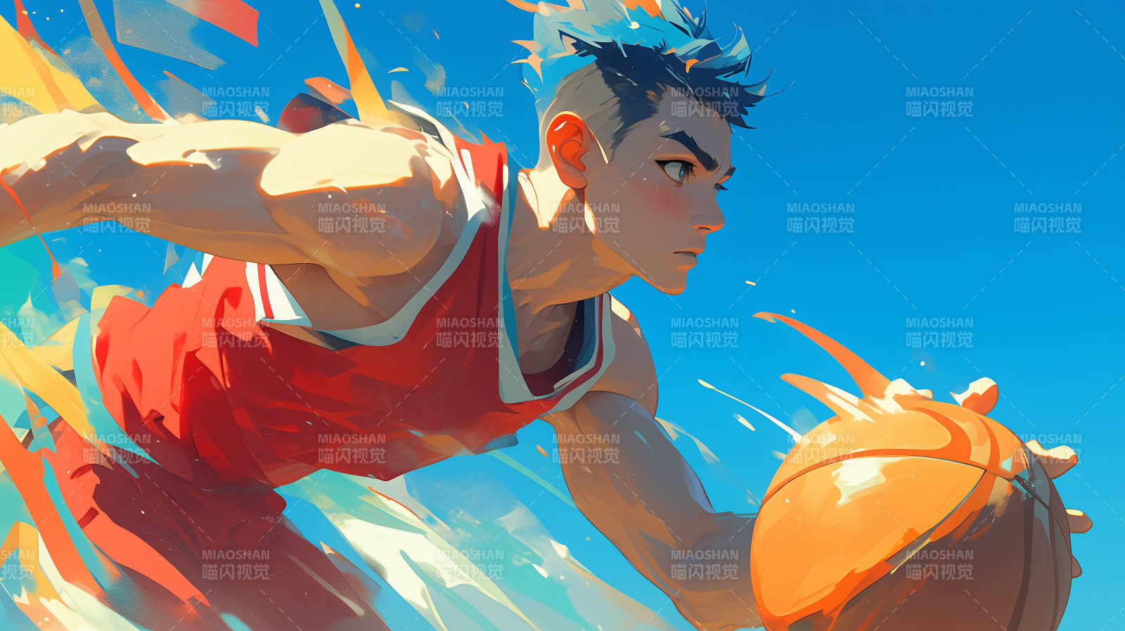 篮球少年冲刺图片