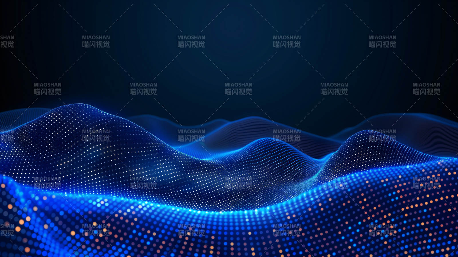 蓝光波浪点阵图片