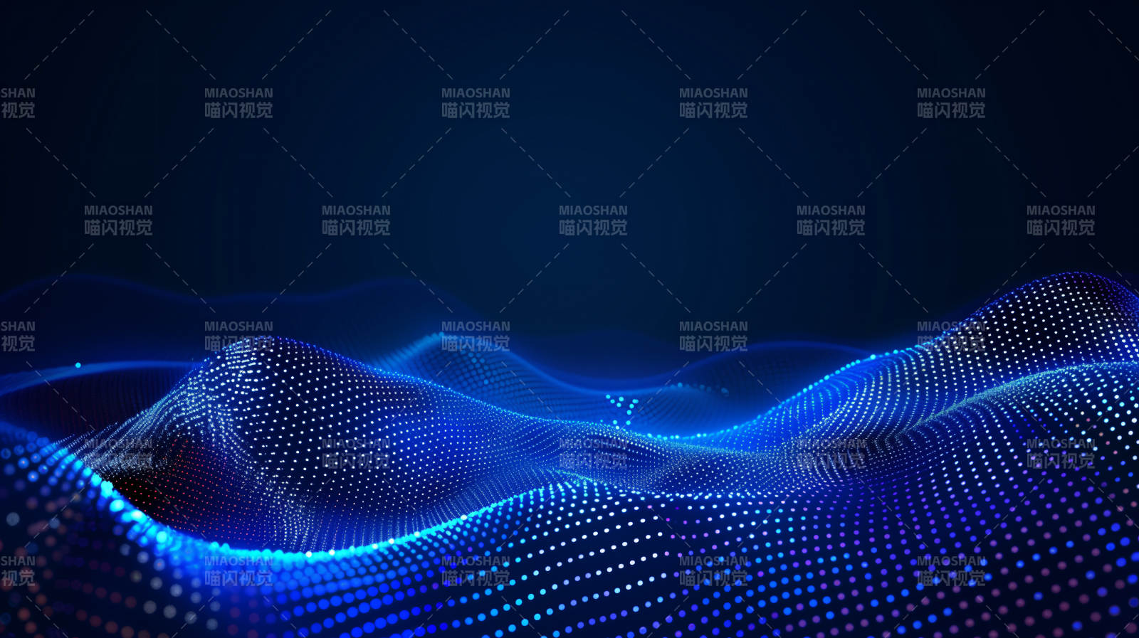 蓝色波浪点阵图片
