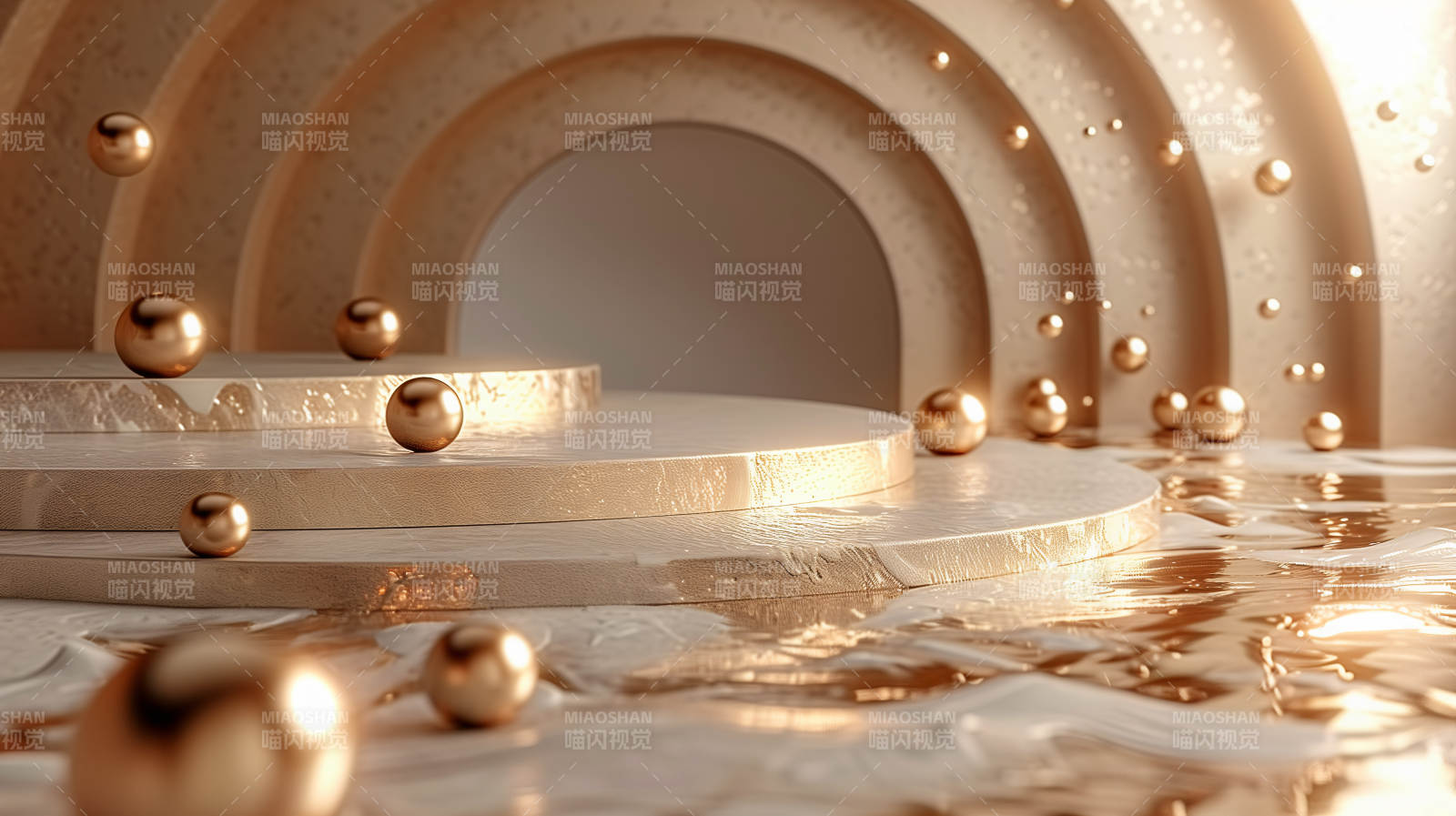 金色圆环舞台图片