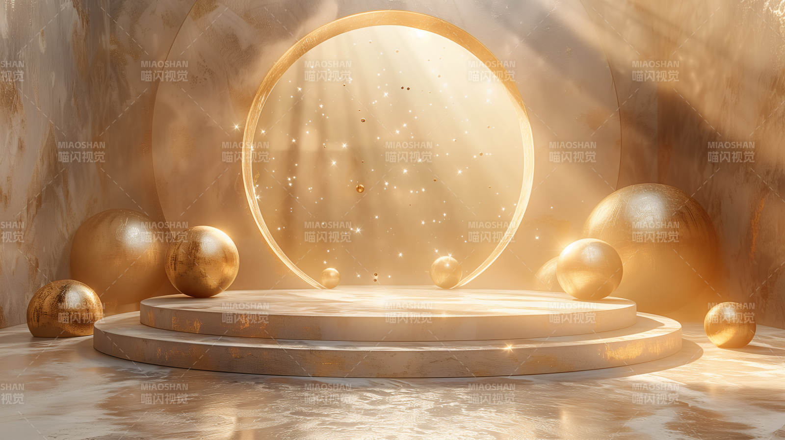 金色光环舞台图片