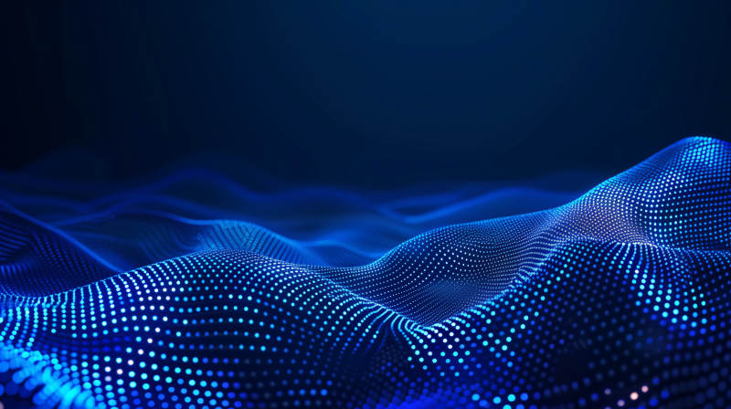 蓝色波浪光点图片