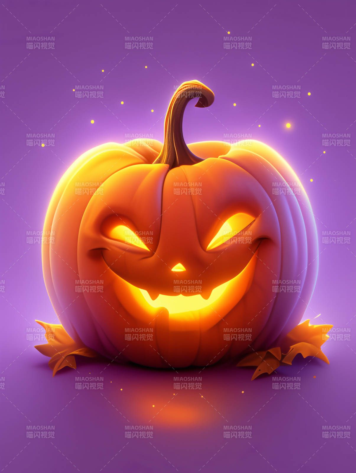 南瓜灯照亮夜空图片