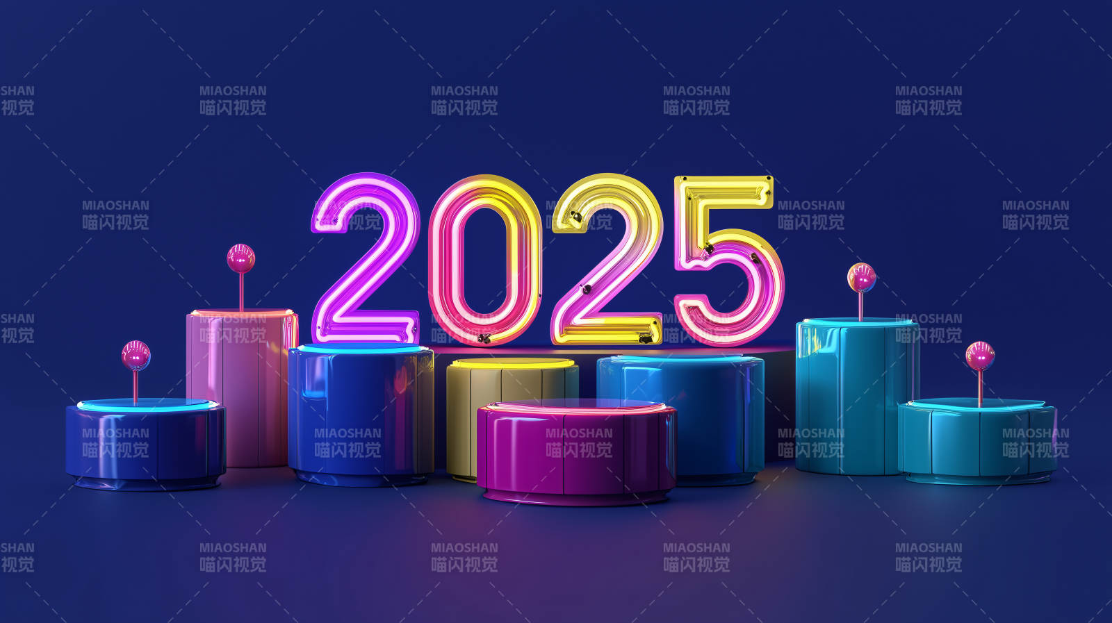 霓虹灯年景图片