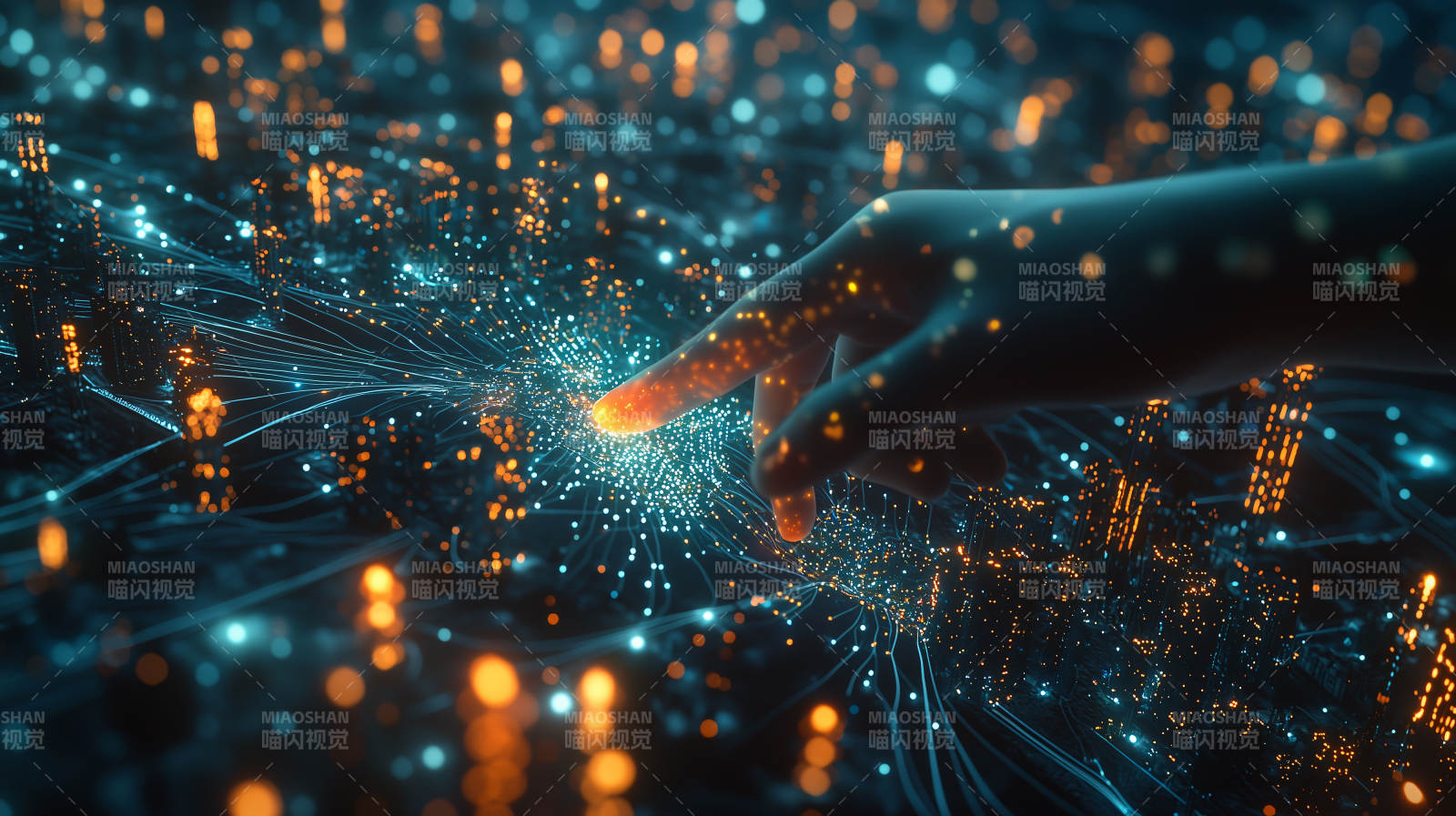 指尖触碰未来之城图片