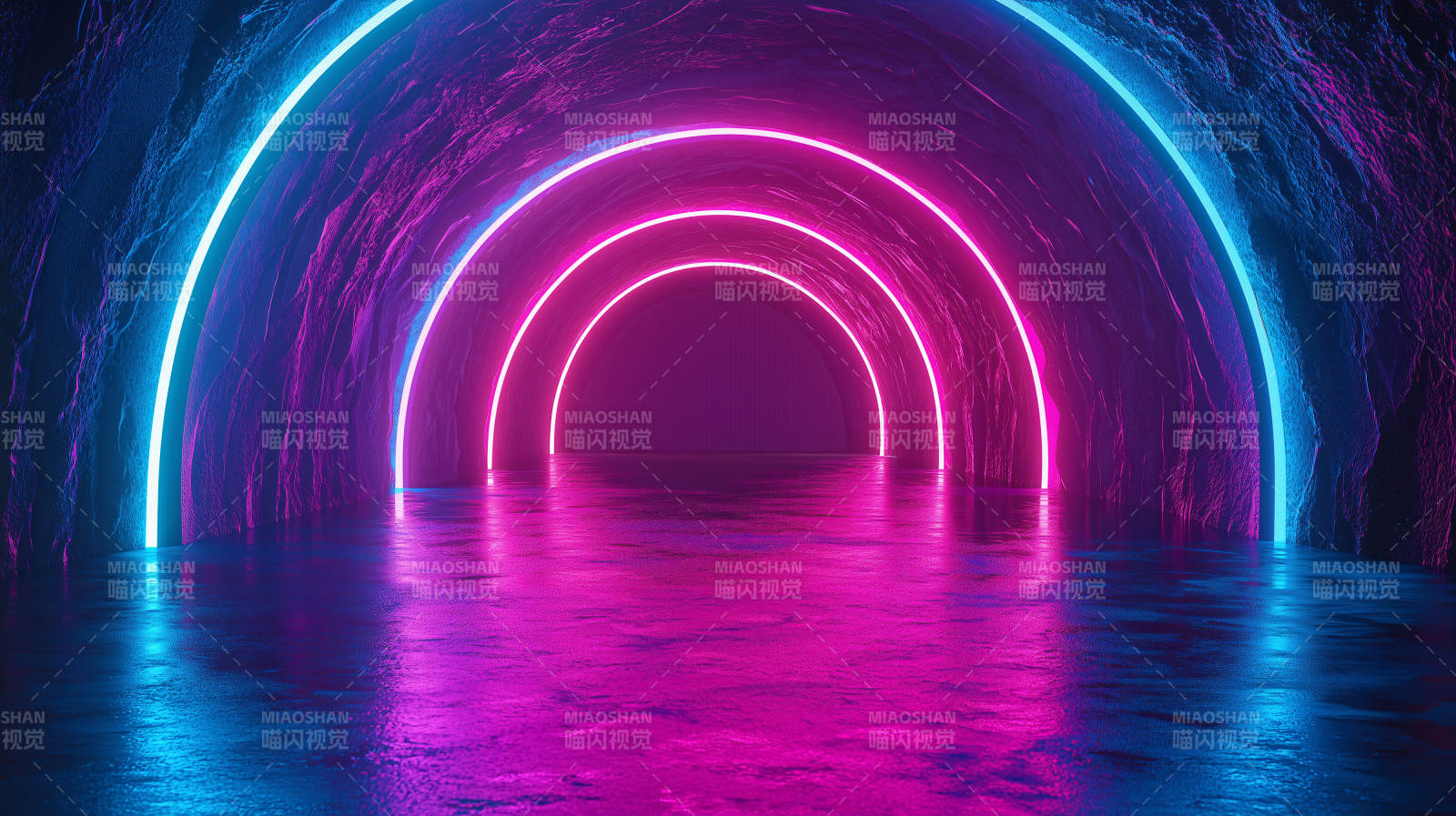 霓虹隧道梦境图片