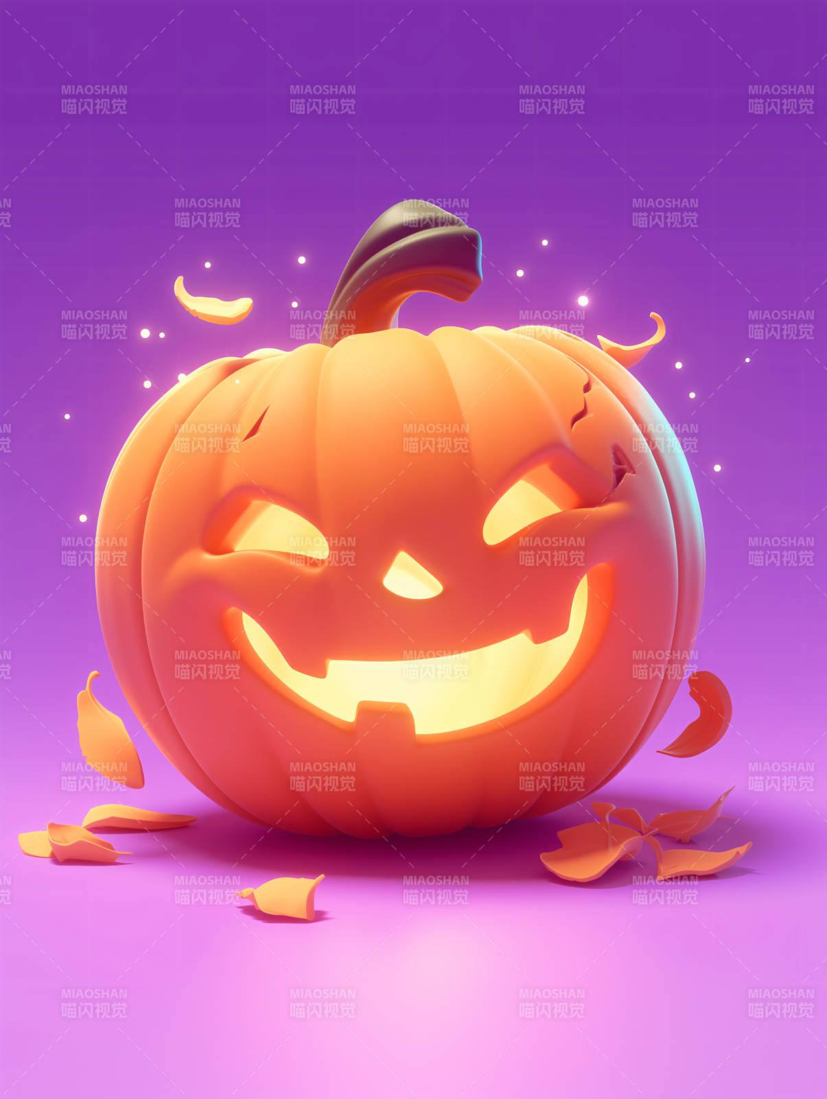 南瓜灯微笑图片