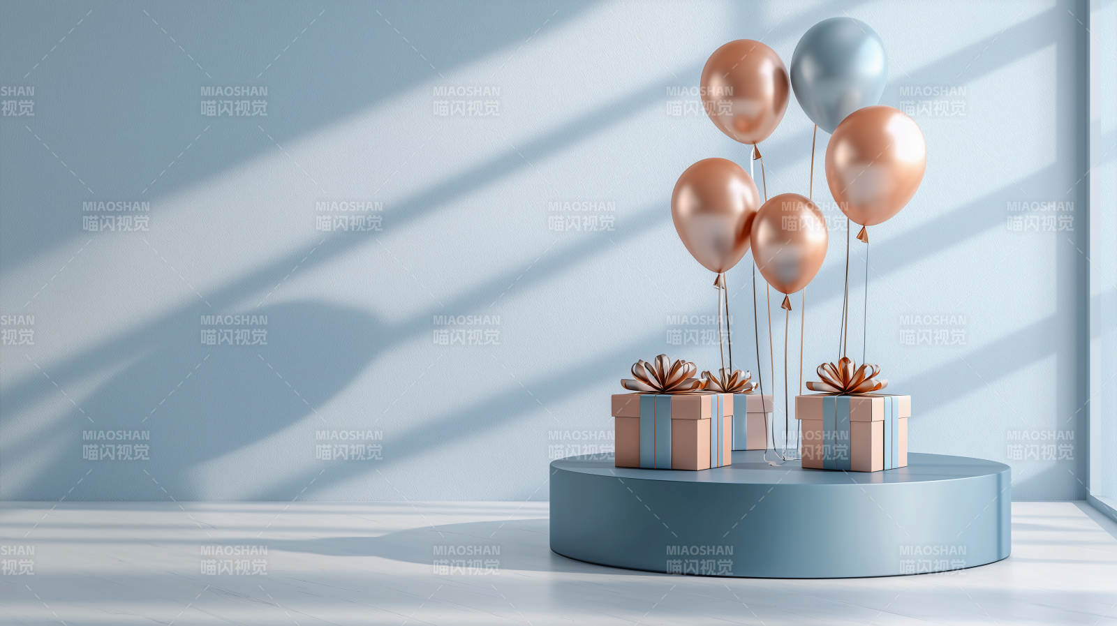 气球礼盒静谧景图片