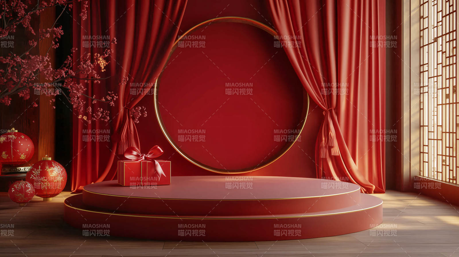 红幕礼堂 喜庆迎新图片