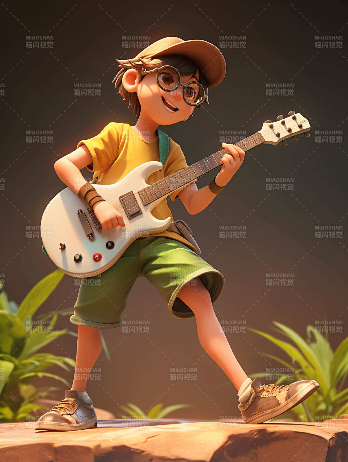 少年弹吉他图片