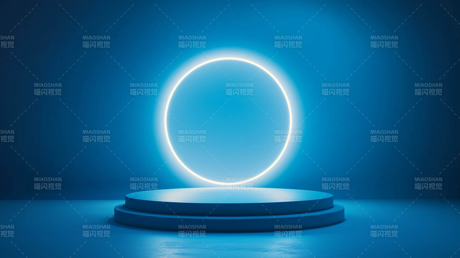 蓝光圆环舞台图片