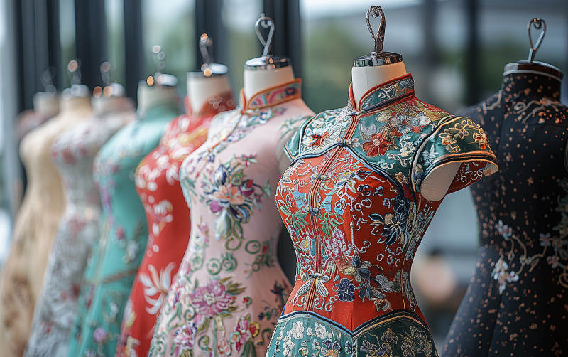 旗袍秀美 花影婆娑图片