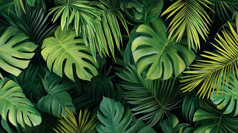热带绿叶背景图片