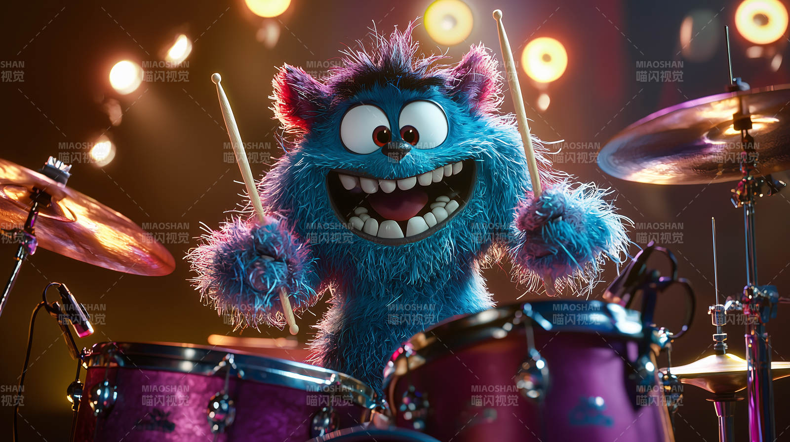 毛怪打鼓欢乐多图片