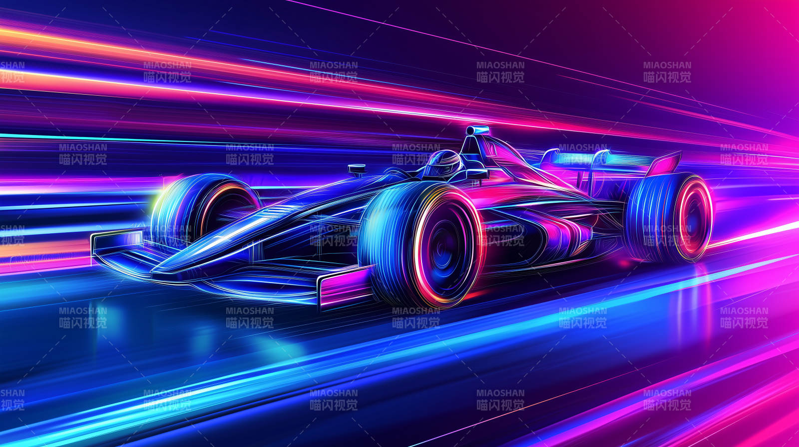 霓虹疾驰赛车图片