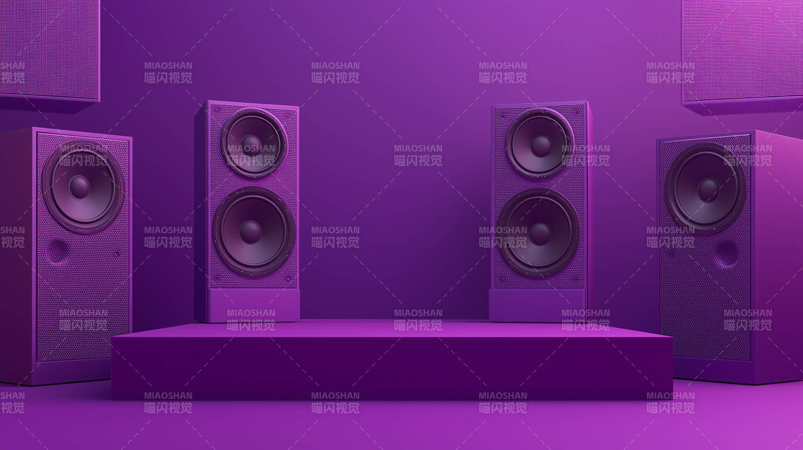 紫色音响舞台图片