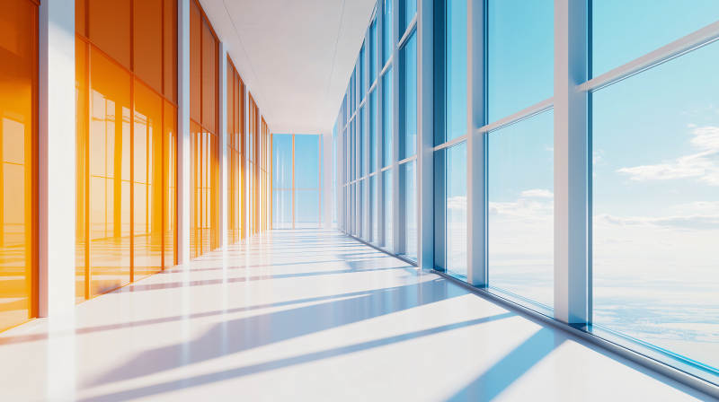 现代走廊光影交错图片