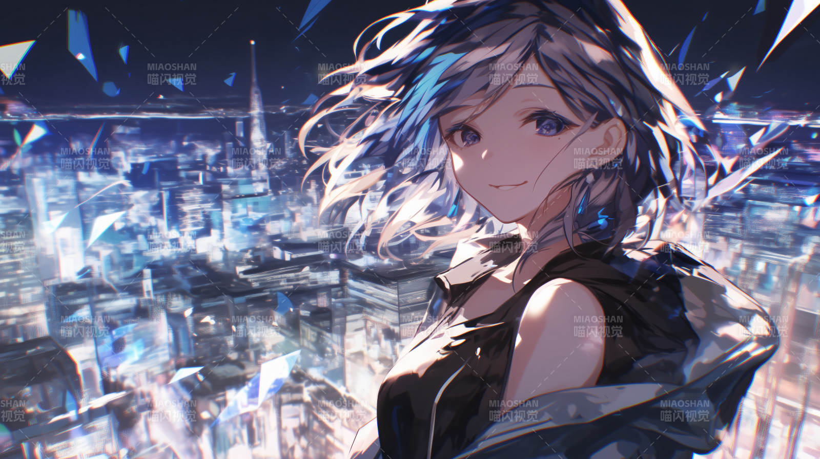 未来都市少女图片