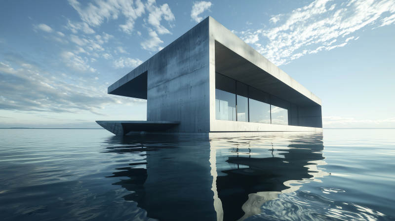 水畔现代建筑图片