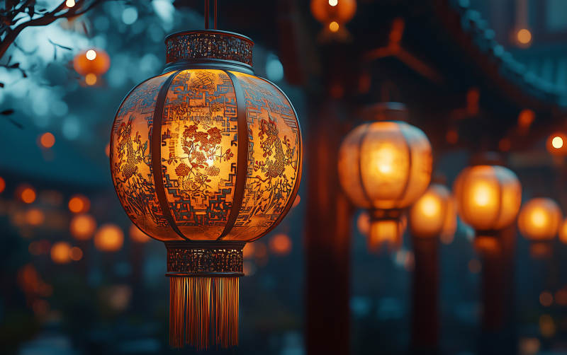 灯火阑珊夜景图片