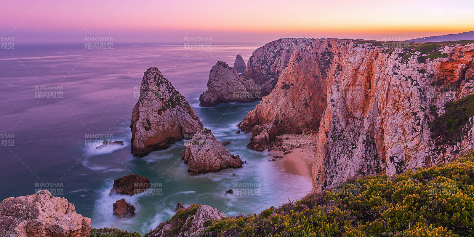 海岸日落奇景图片