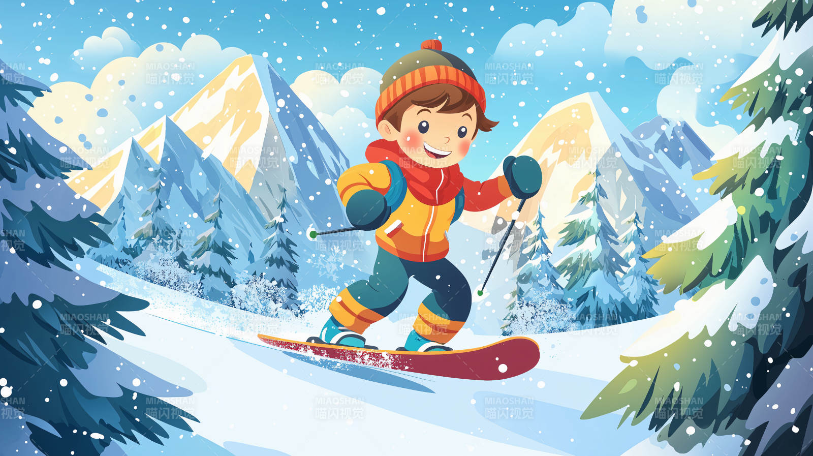 雪山滑雪乐图片