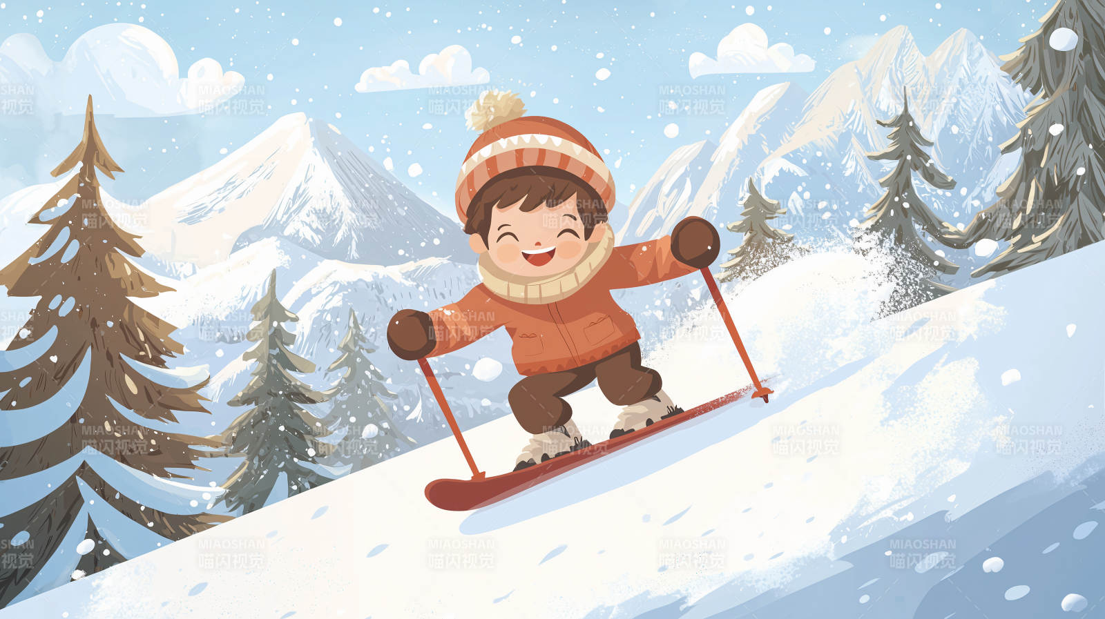 雪地滑雪乐图片