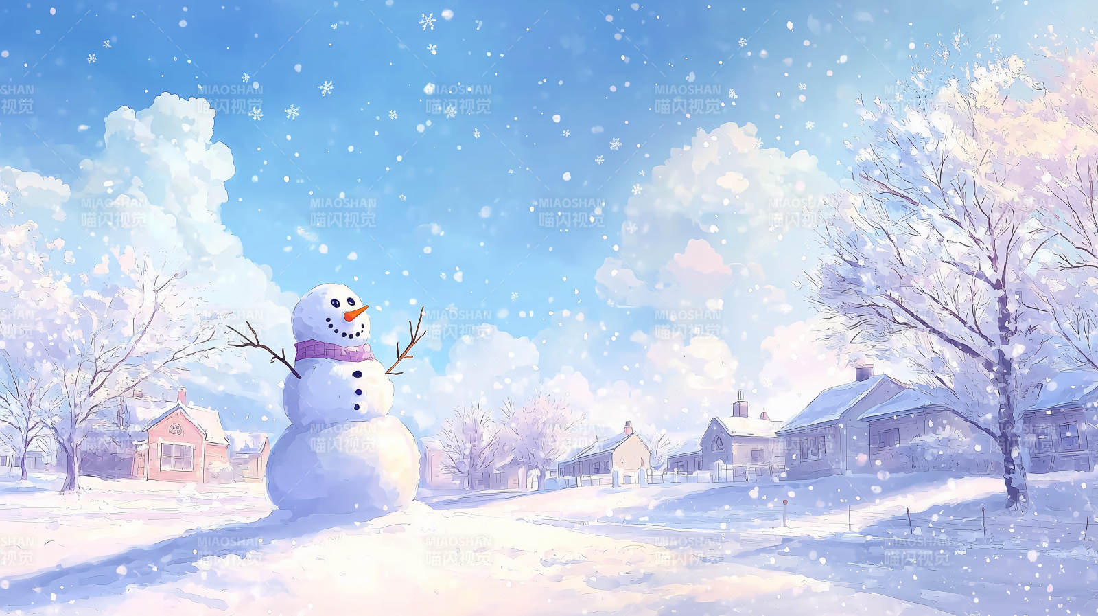 雪人冬日童话图片