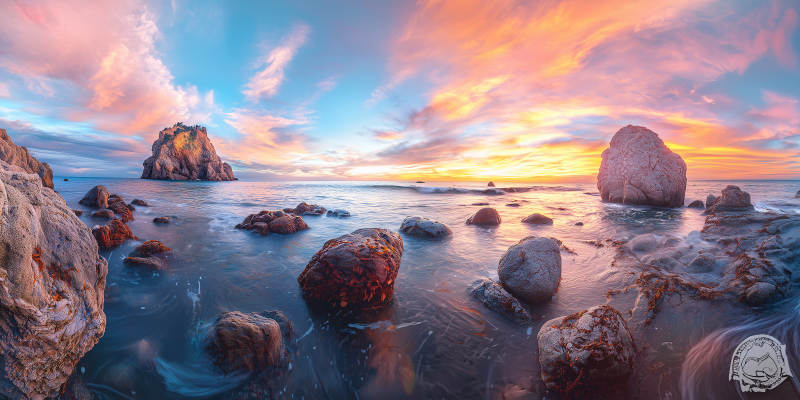 海岸日落奇景图片