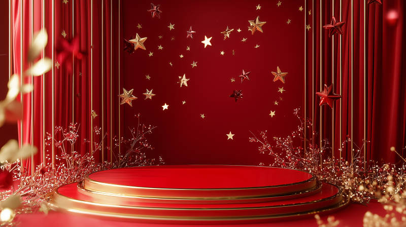 璀璨星辉红毯舞台图片