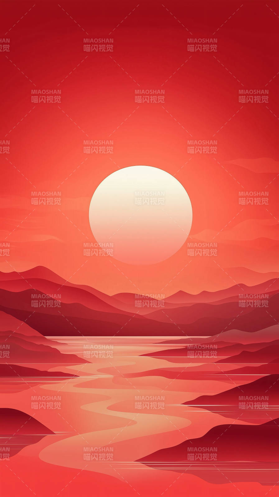 红日映山河图片