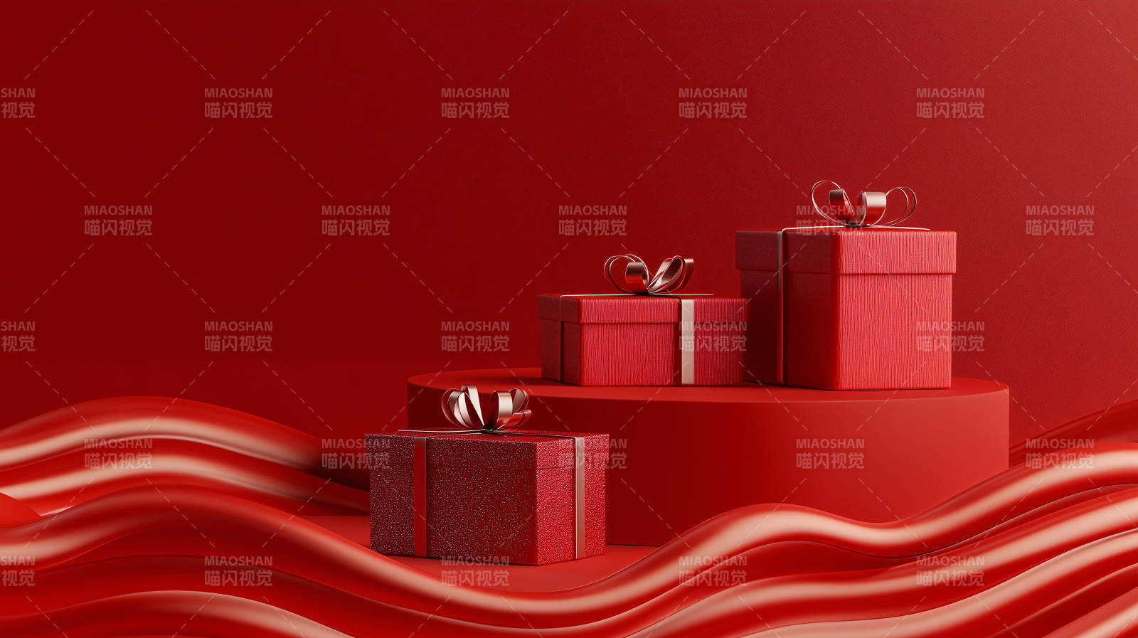红色礼盒贺新春图片
