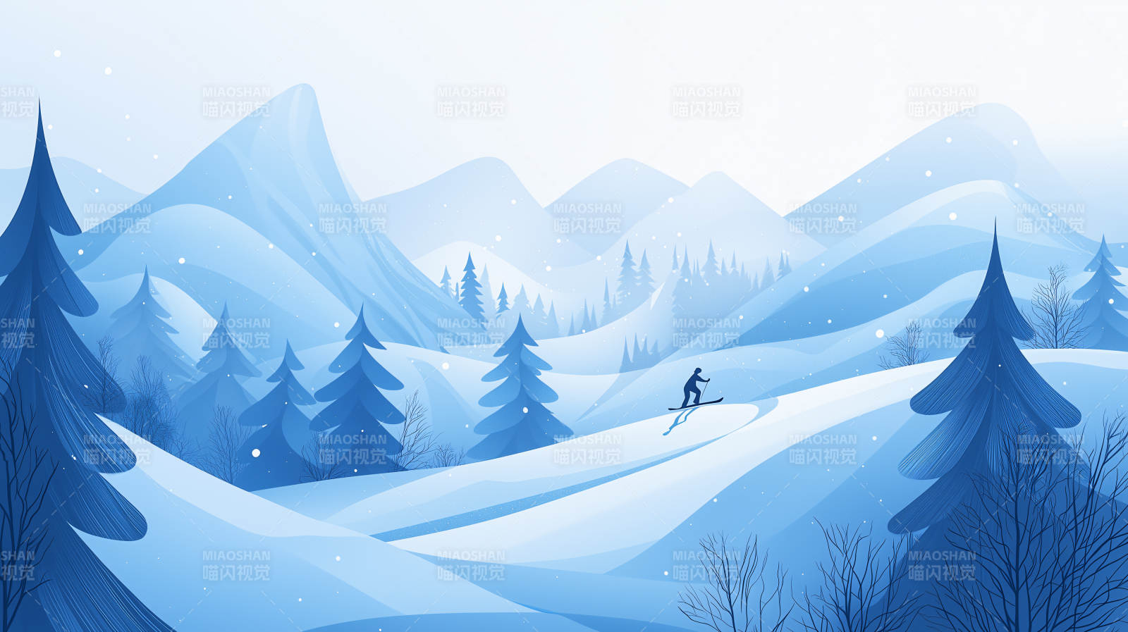 雪原滑雪图图片