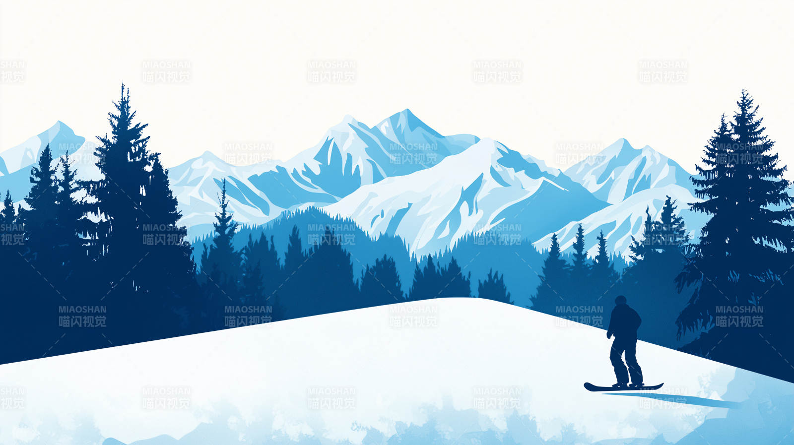 雪原滑雪者图片