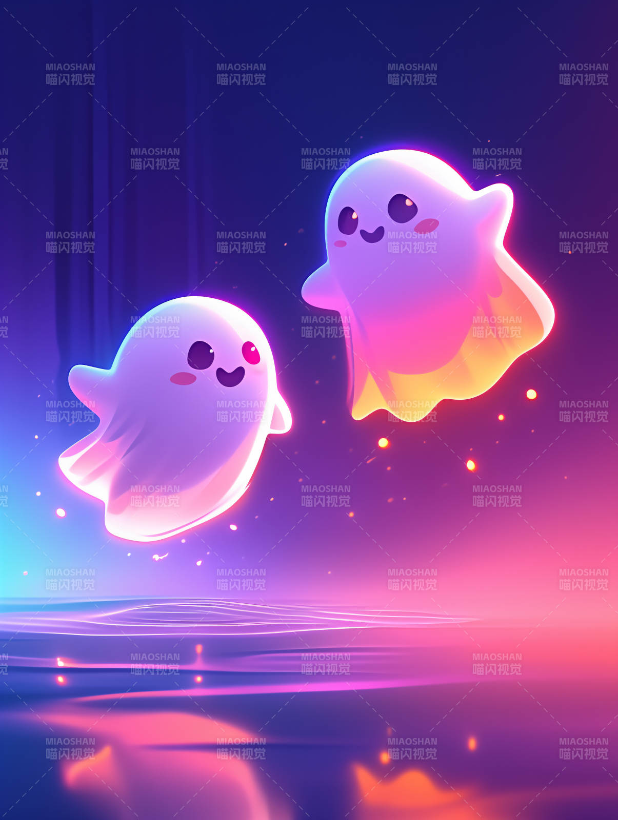 梦幻双鬼漂浮图片