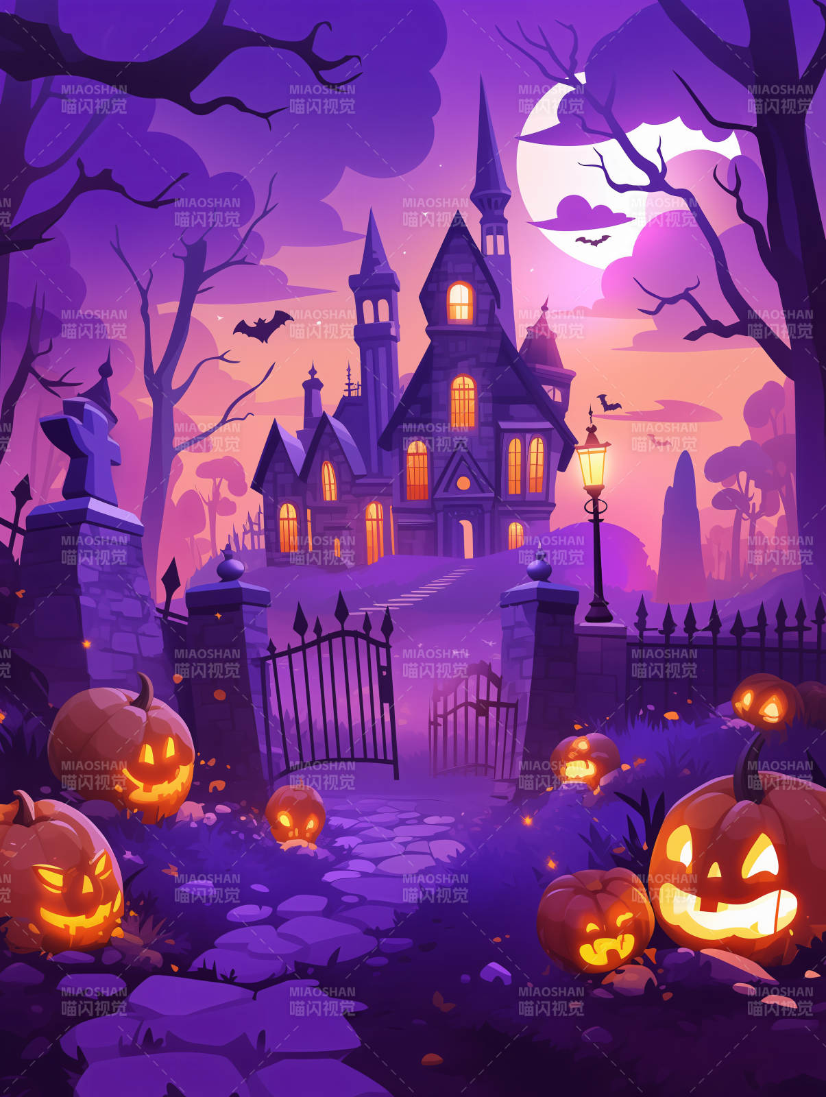 万圣夜的鬼屋图片