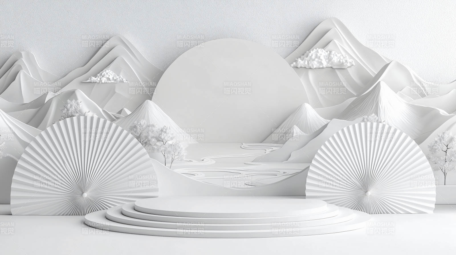 雪山日出静谧景图片