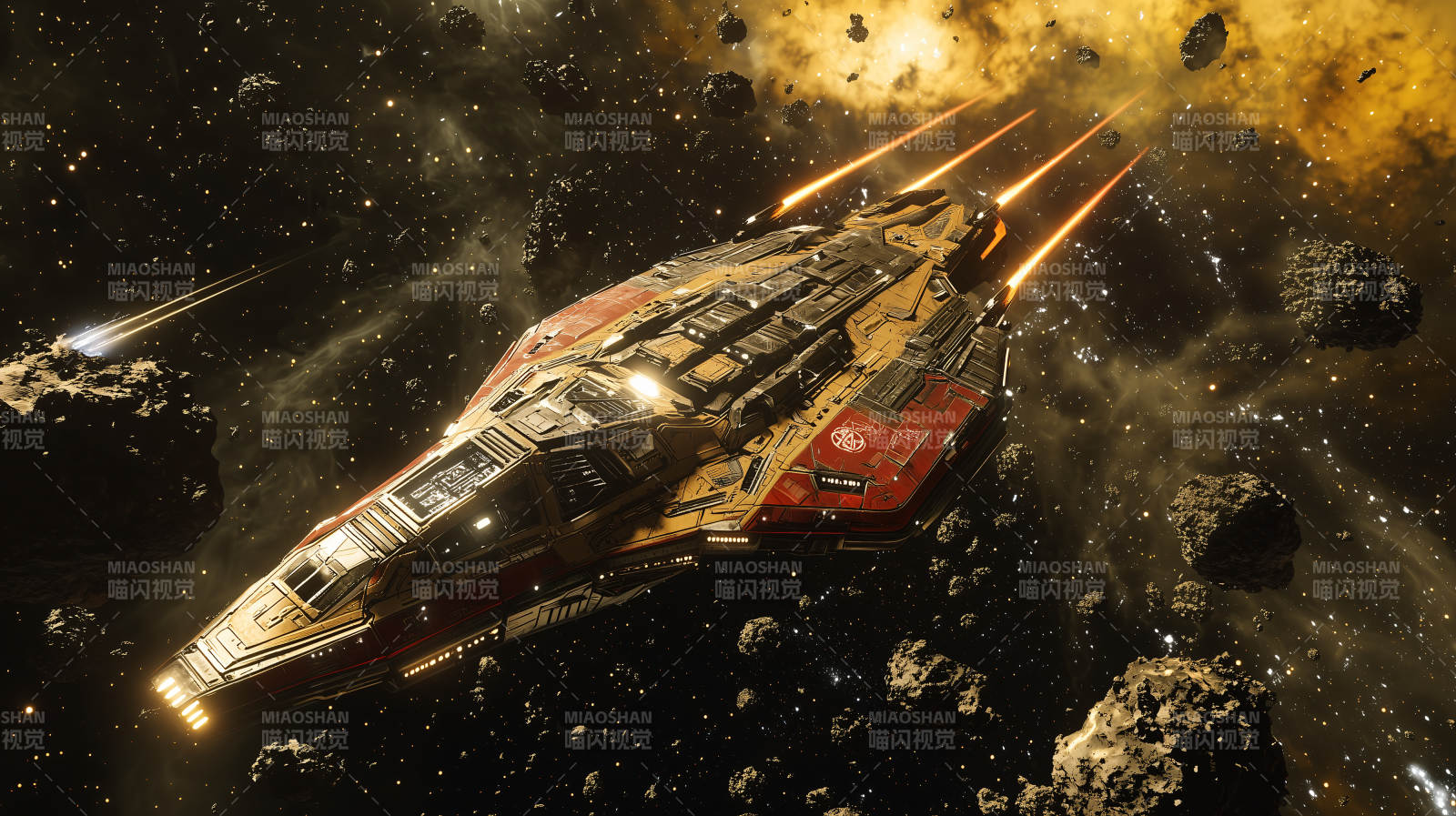 星际战舰穿越陨石带图片