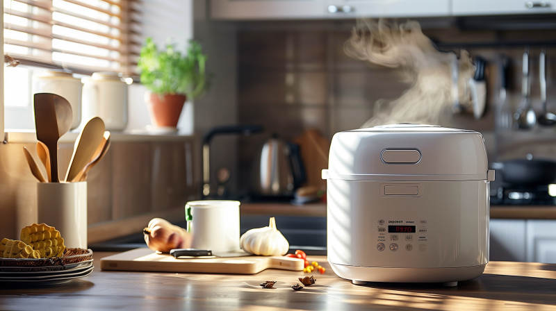 电饭煲蒸饭中图片