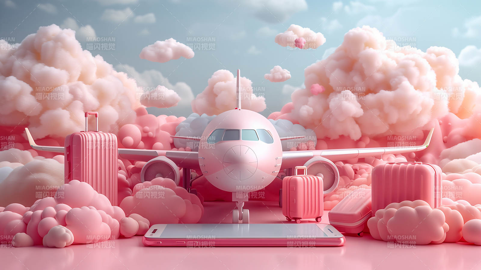 梦幻粉红飞行梦图片