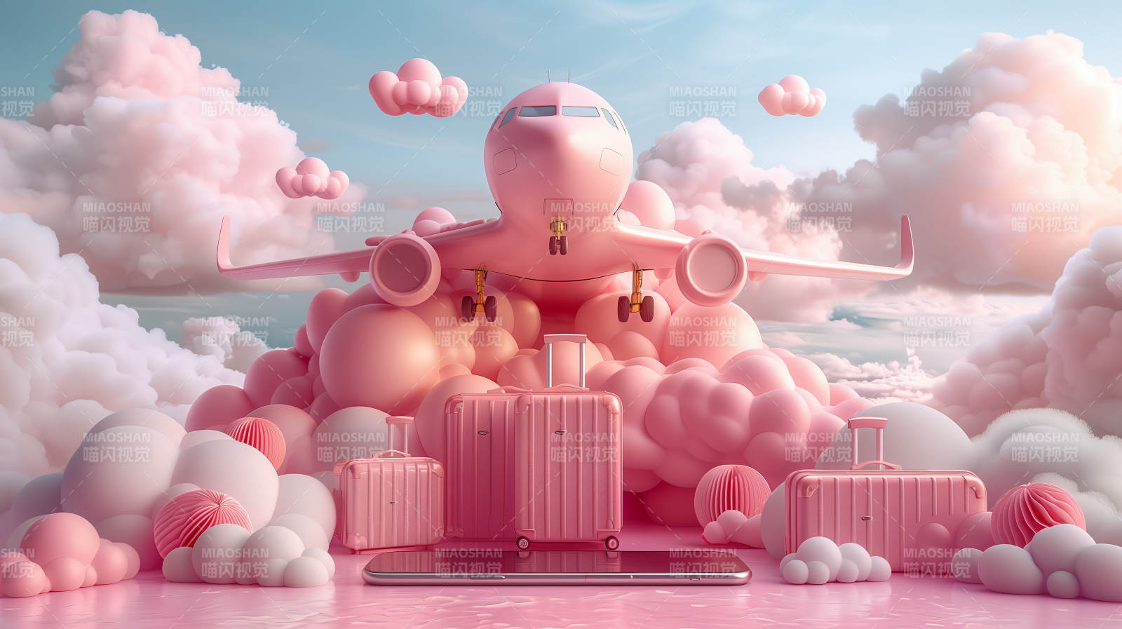 梦幻粉红飞行之旅图片