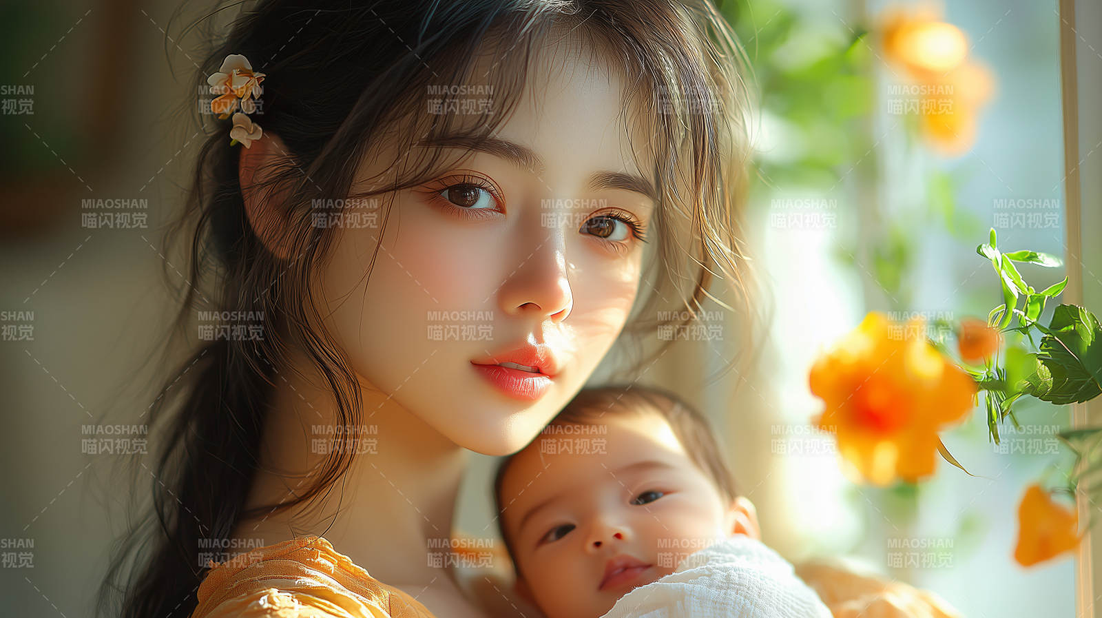 母爱如花绽放图片