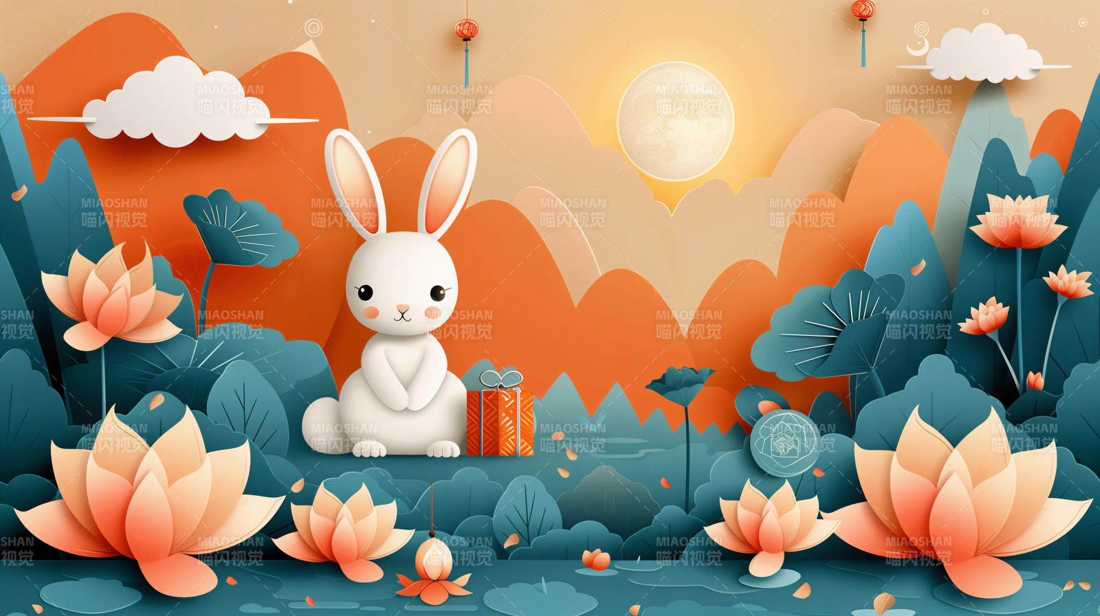 兔影花间月图片