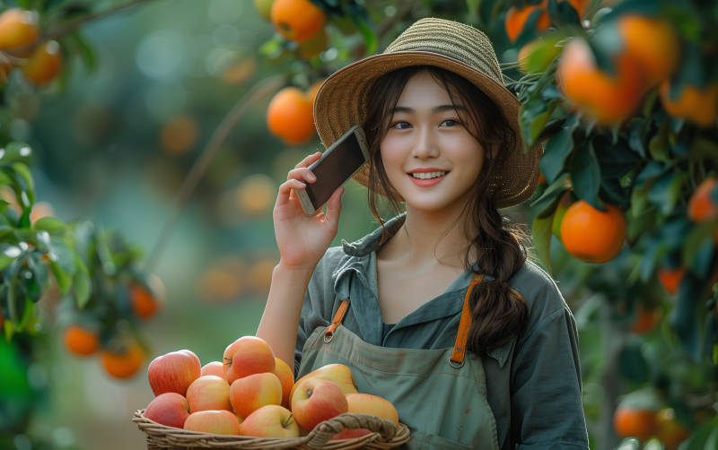 果园里的甜蜜通话图片