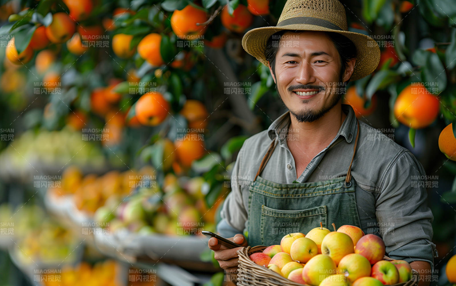 果农丰收笑颜图片