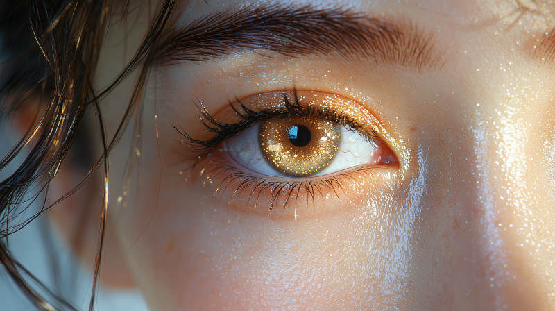 金色眼眸特写图片