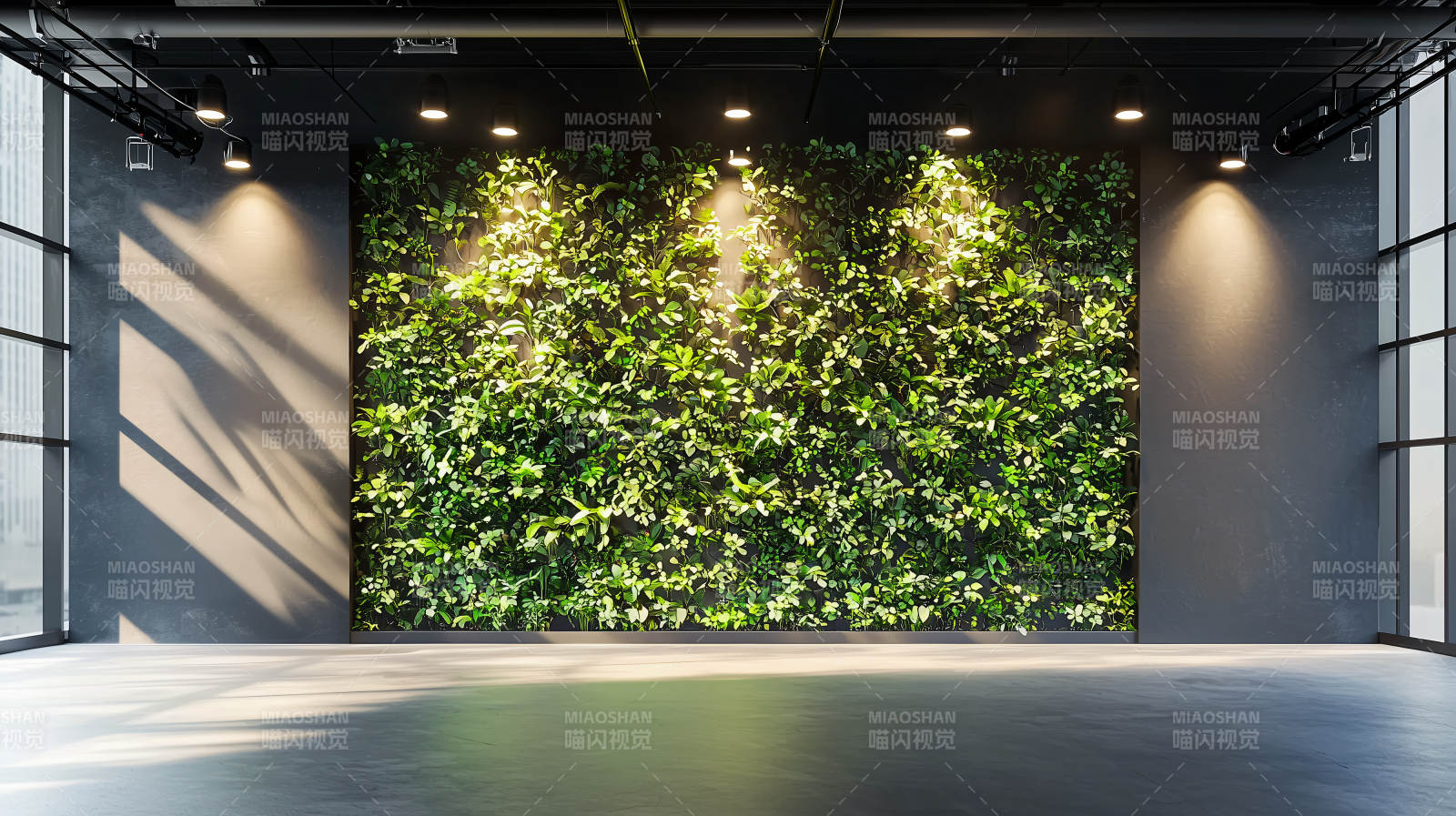 绿墙光影空间图片